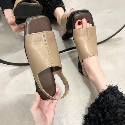 Women’s Leather-Look Slingback Sandals