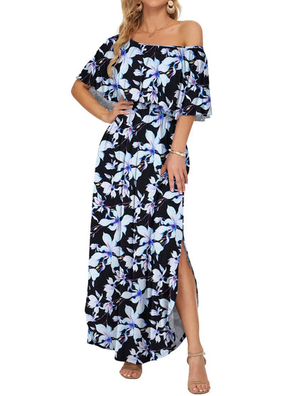 Women's Summer Floral Off-the-Shoulder Maxi Dress