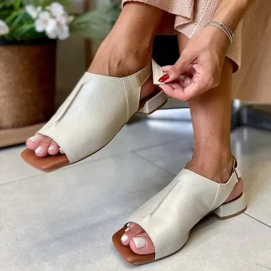 Women’s Leather-Look Slingback Sandals