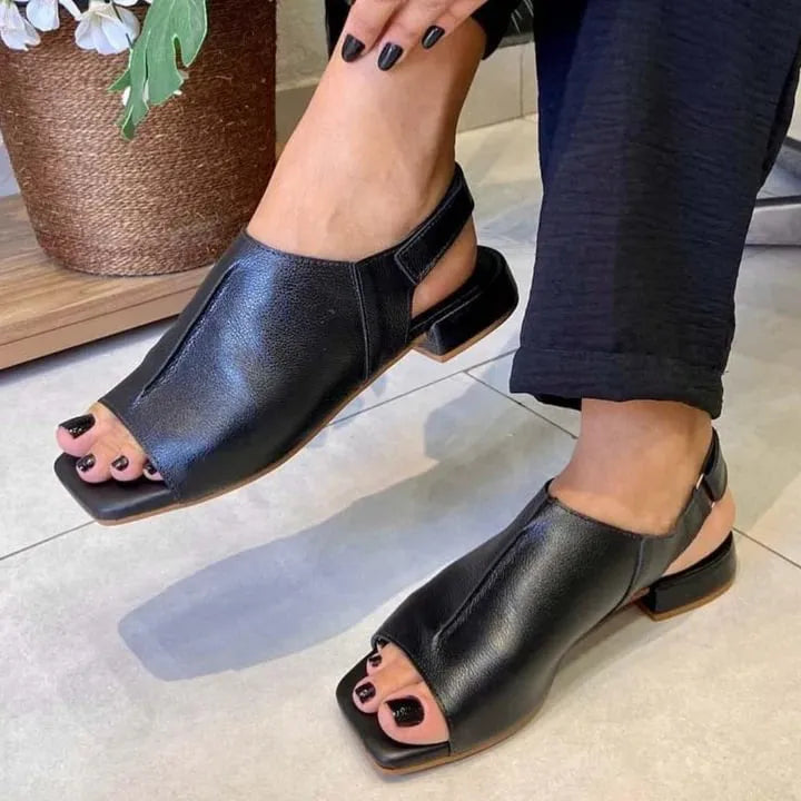 Women’s Leather-Look Slingback Sandals