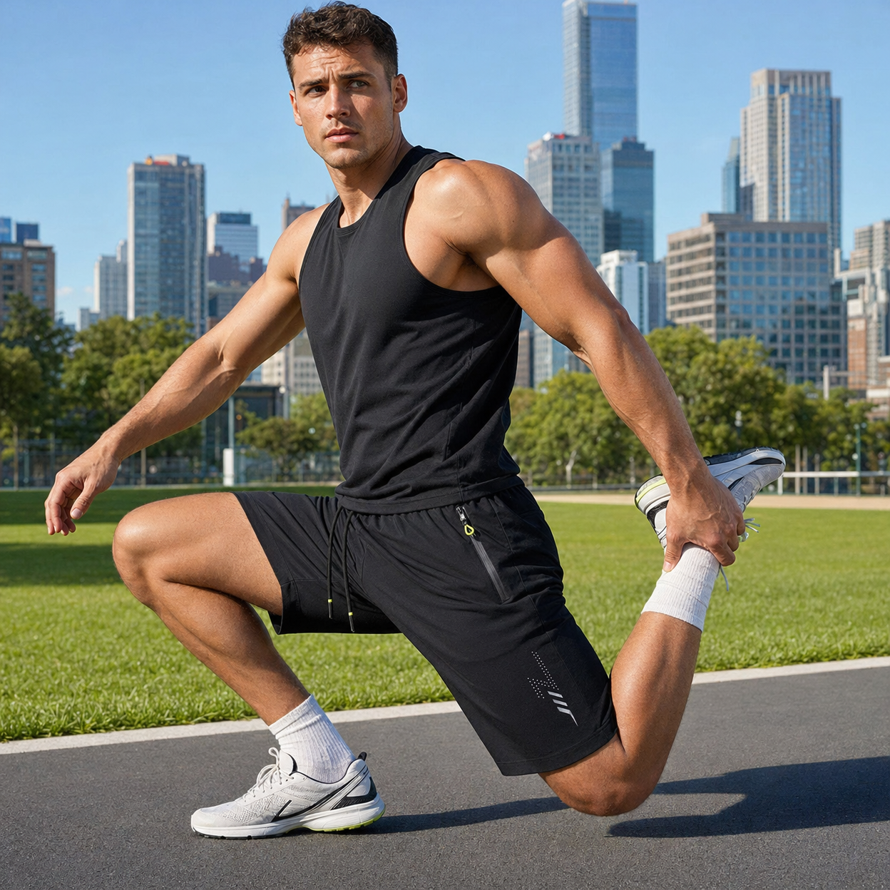 Men’s Lightweight Athletic Shorts with Drawstring & Pockets