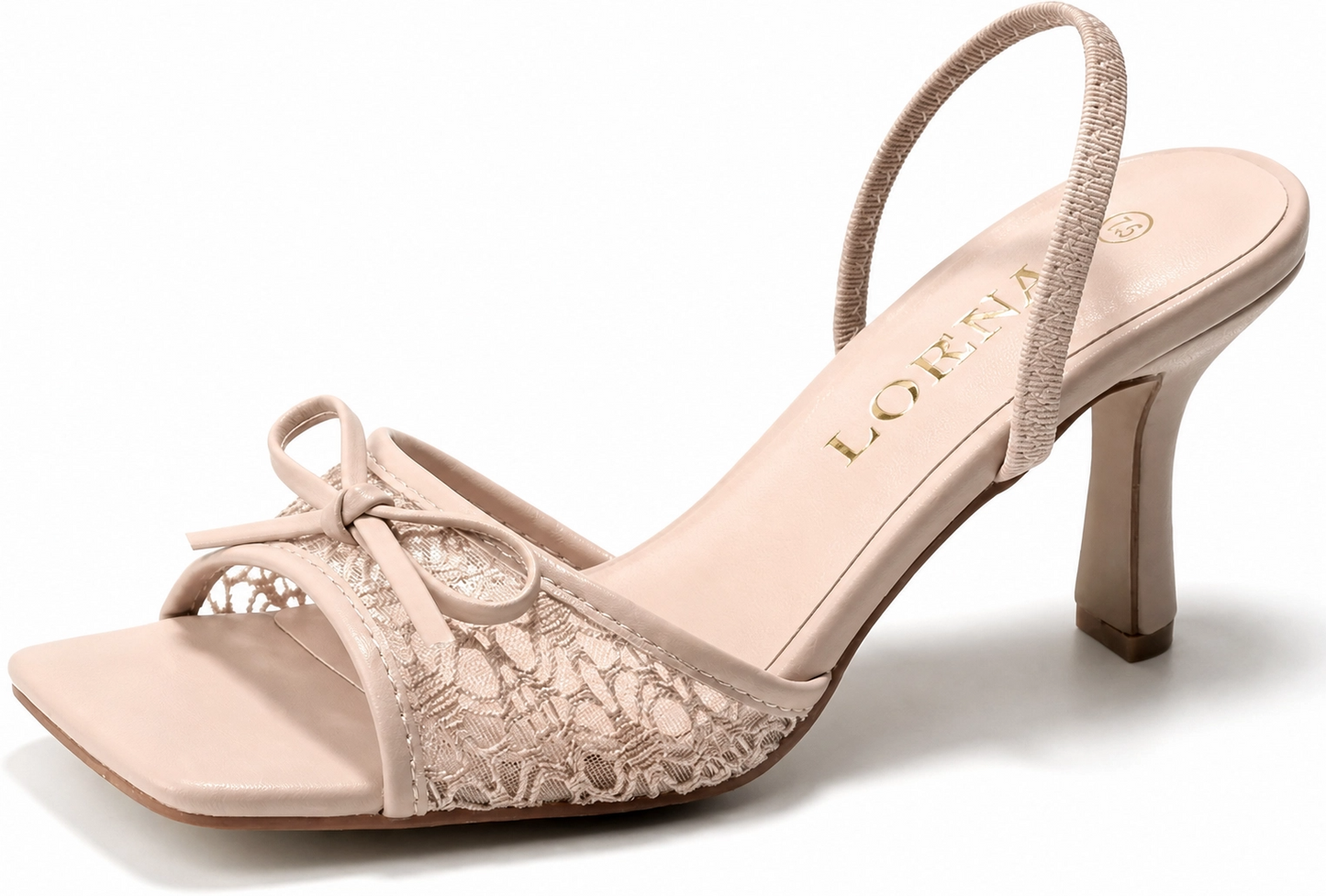 Lorena Wear Chic Square Toe Bow Mesh Sandals
