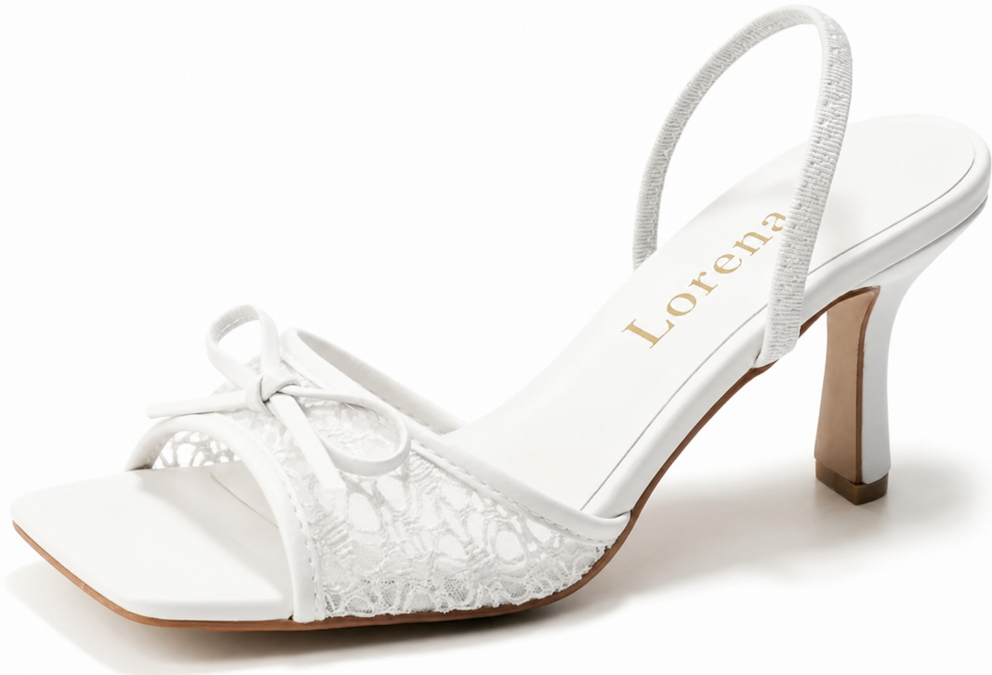 Lorena Wear Chic Square Toe Bow Mesh Sandals