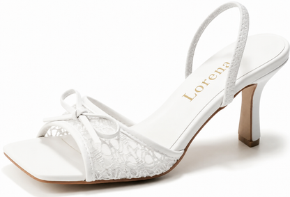 Lorena Wear Chic Square Toe Bow Mesh Sandals