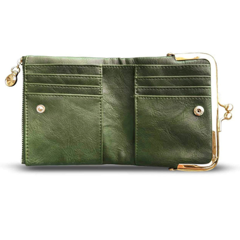 Small Compact Bifold Vintage Coin Purse Wallet