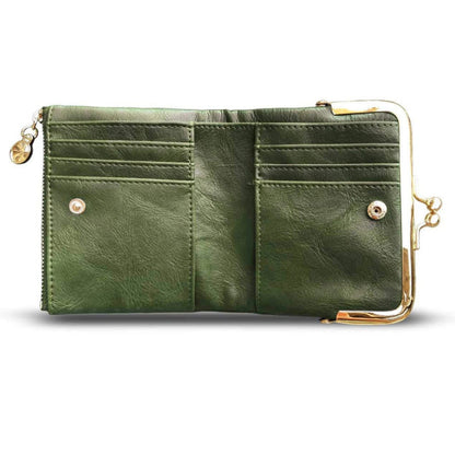 Small Compact Bifold Vintage Coin Purse Wallet