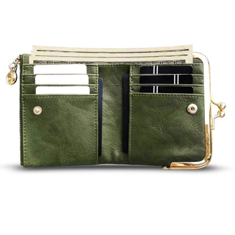 Small Compact Bifold Vintage Coin Purse Wallet