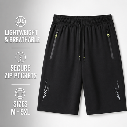 Men’s Lightweight Athletic Shorts with Drawstring & Pockets