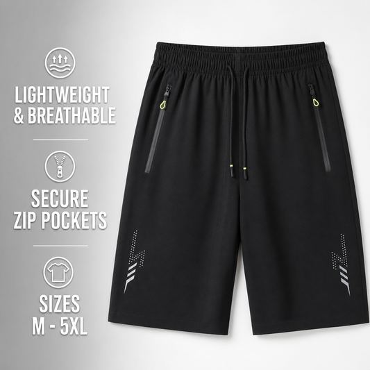 Men’s Lightweight Athletic Shorts with Drawstring & Pockets