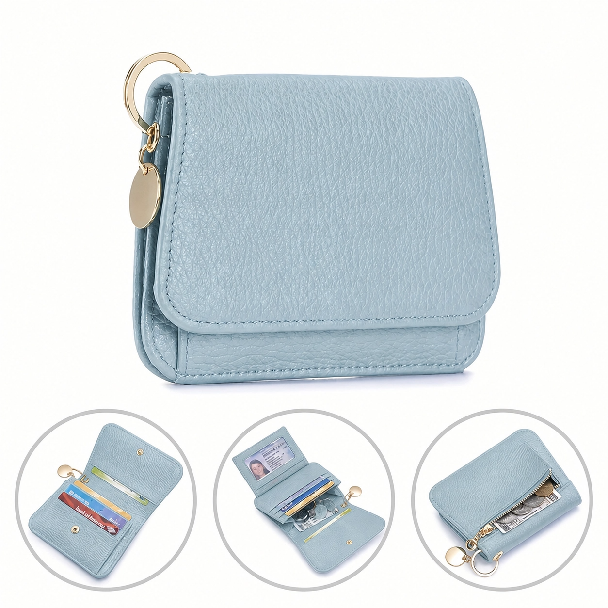 RFID Blocking Leather Wallet with Card Holder & Coin Pocket