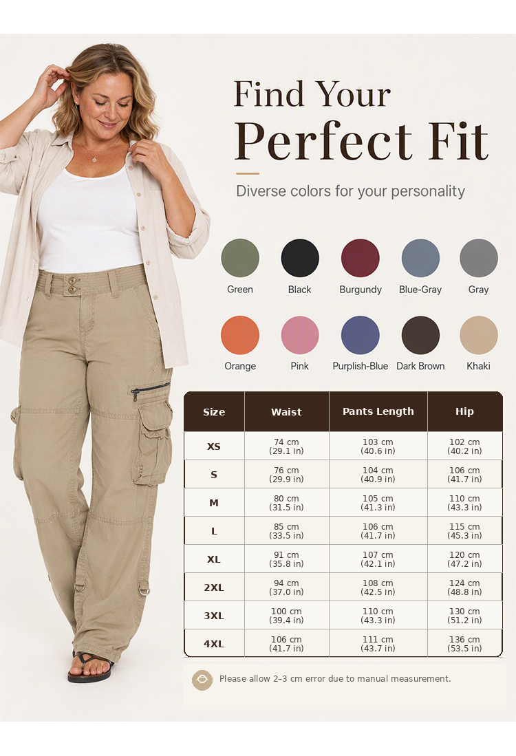 ✨Women's Vintage Wide Leg Cargo Pants
