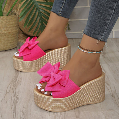 Women’s BowBella Platform Wedge Sandals – Chunky Flatform Summer Shoes