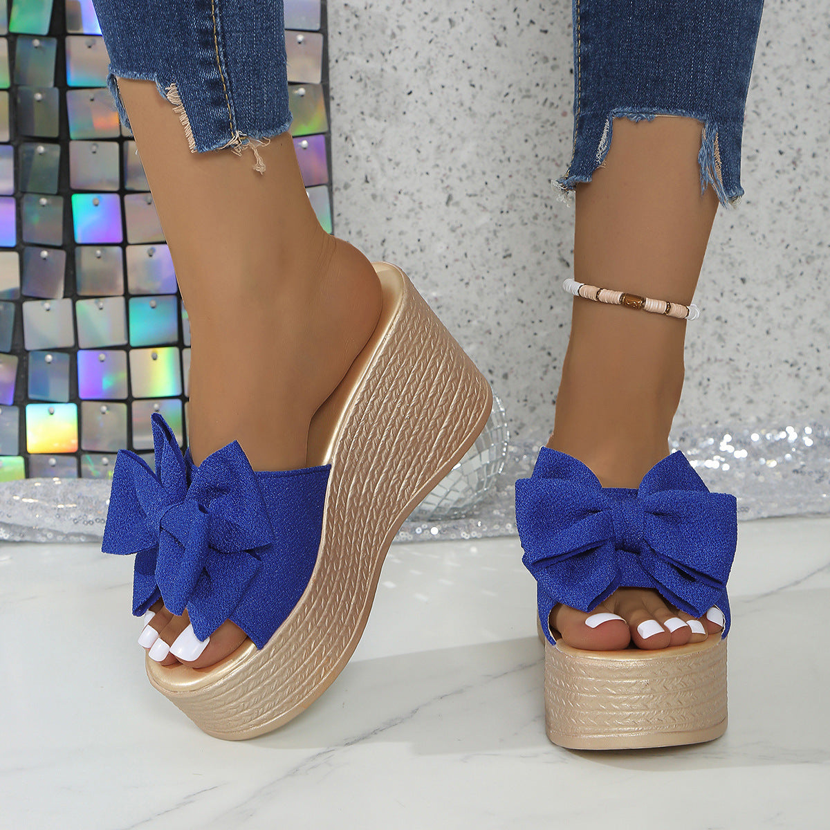 Women’s BowBella Platform Wedge Sandals – Chunky Flatform Summer Shoes