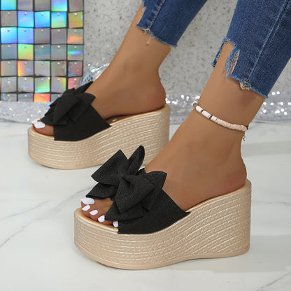 Women’s BowBella Platform Wedge Sandals – Chunky Flatform Summer Shoes