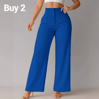 High-Waist Wide-Leg Pants – Breathable & Elegant Drape