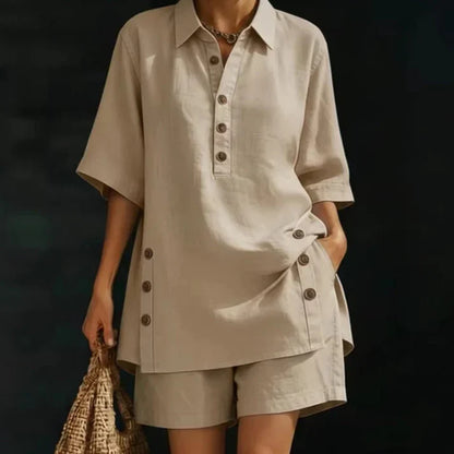 Women's Relaxed Button Detail Lounge Set