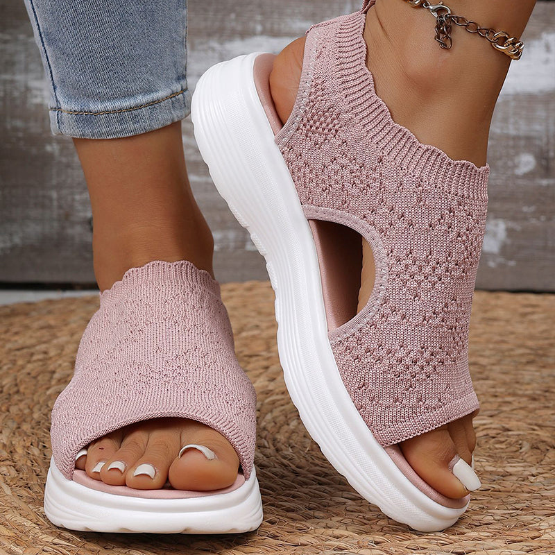 ⏳LAST DAY SALE ONLY $24.99!!🔥🔥Women's Breathable Knit Platform Sandals