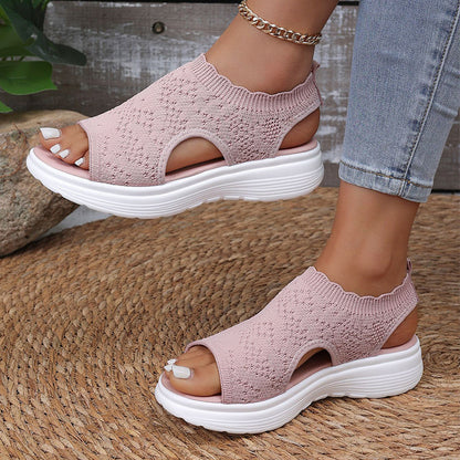 ⏳LAST DAY SALE ONLY $24.99!!🔥🔥Women's Breathable Knit Platform Sandals