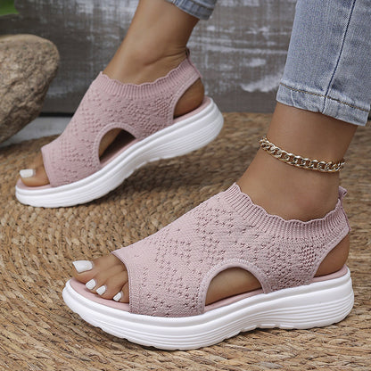 ⏳LAST DAY SALE ONLY $24.99!!🔥🔥Women's Breathable Knit Platform Sandals