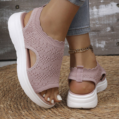 ⏳LAST DAY SALE ONLY $24.99!!🔥🔥Women's Breathable Knit Platform Sandals