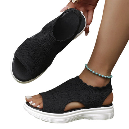 ⏳LAST DAY SALE ONLY $24.99!!🔥🔥Women's Breathable Knit Platform Sandals