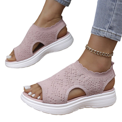⏳LAST DAY SALE ONLY $24.99!!🔥🔥Women's Breathable Knit Platform Sandals
