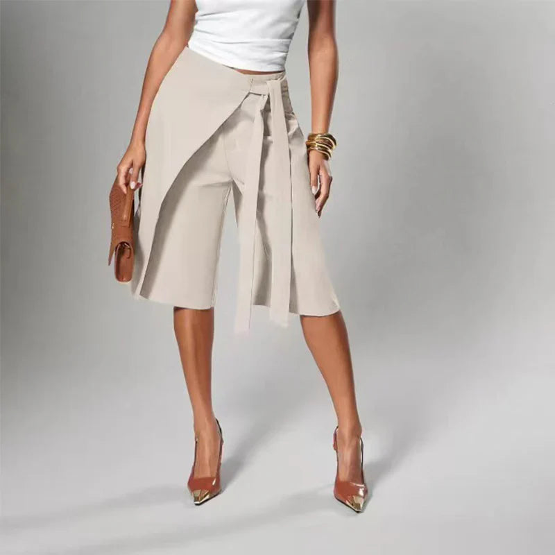 Women's Tie-Waist Wrap Culotte Pants