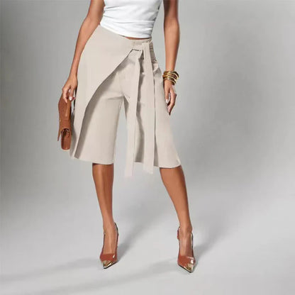 Women's Tie-Waist Wrap Culotte Pants
