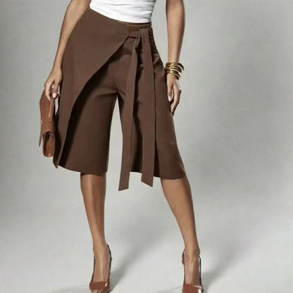 Women's Tie-Waist Wrap Culotte Pants