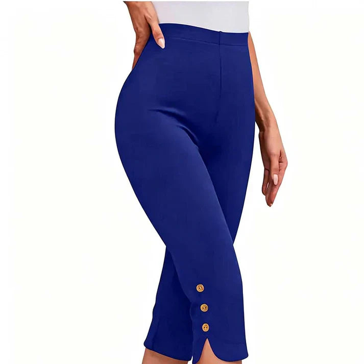 Women's Button Hem Capri Leggings