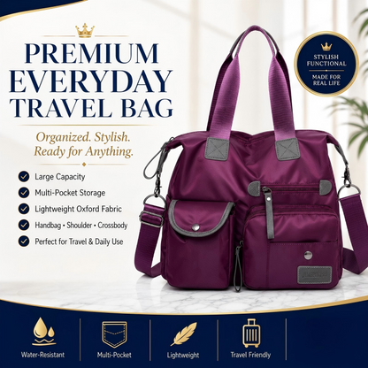 Waterproof Tote Bag – 3-Way Carry & Spacious Organization