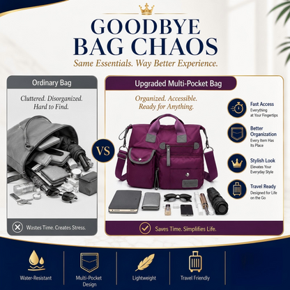 Waterproof Tote Bag – 3-Way Carry & Spacious Organization
