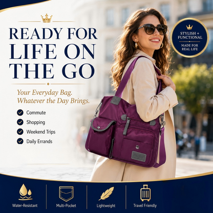 Waterproof Tote Bag – 3-Way Carry & Spacious Organization