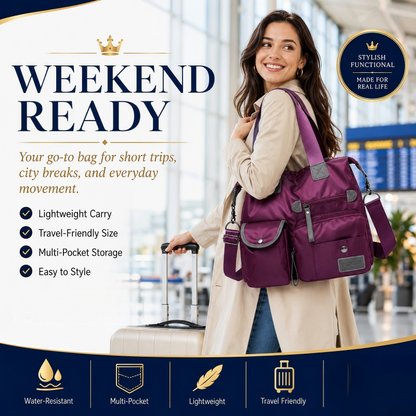 Waterproof Tote Bag – 3-Way Carry & Spacious Organization