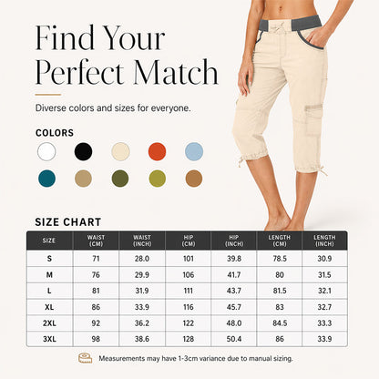 Women's High-Waist Cargo Capri Pants