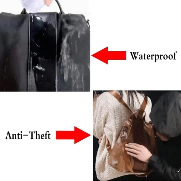 2-in-1 Anti-Theft Leather Women’s Backpack – Convertible Women’s Handbag