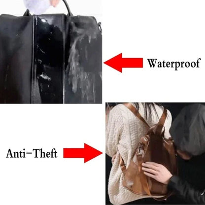 2-in-1 Anti-Theft Leather Women’s Backpack – Convertible Women’s Handbag