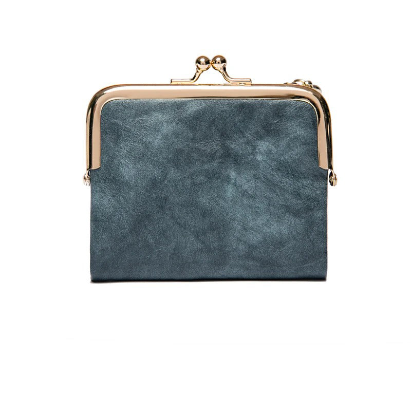 Small Compact Bifold Vintage Coin Purse Wallet